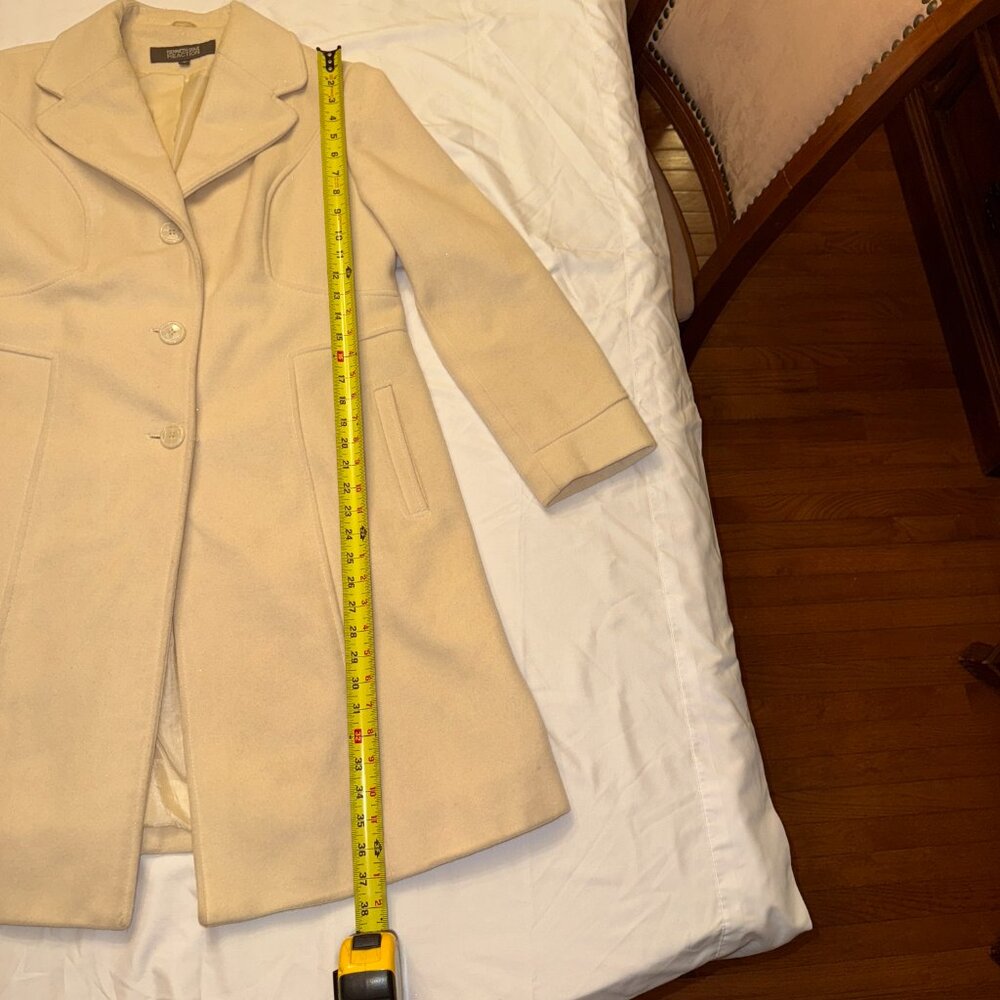 Kenneth Cole Winter Coat Size 16 80%Wool/20% Nylon Ivory Winter White - Picture 5 of 10